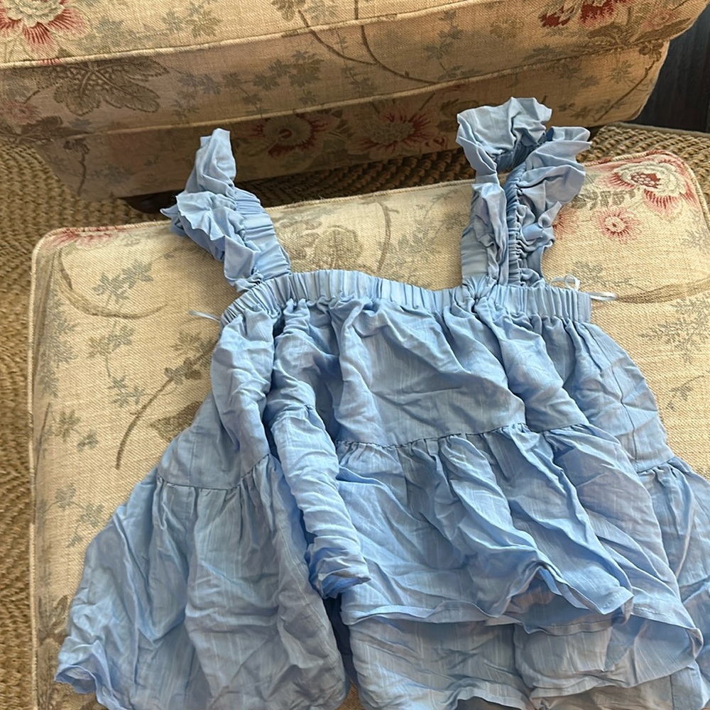 Blue flowy summer top